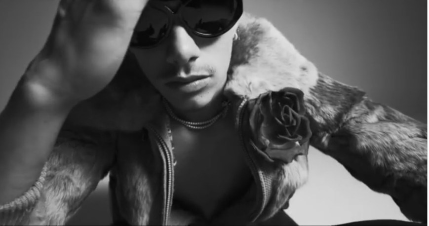 Romeo Beckham, bare torso and black polish nail for the new YSL campaign