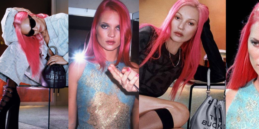 Kate Moss is back with pink hair for Marc Jacob’s Resort Campaign