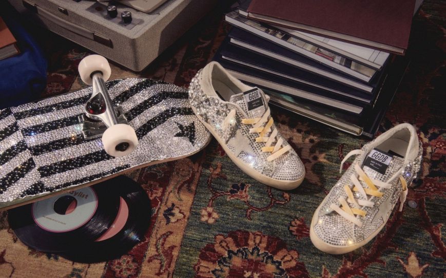 The sparkliest sneaker at the moment is the result of a collaboration between Golden Goose and Swarovski Creators Lab.