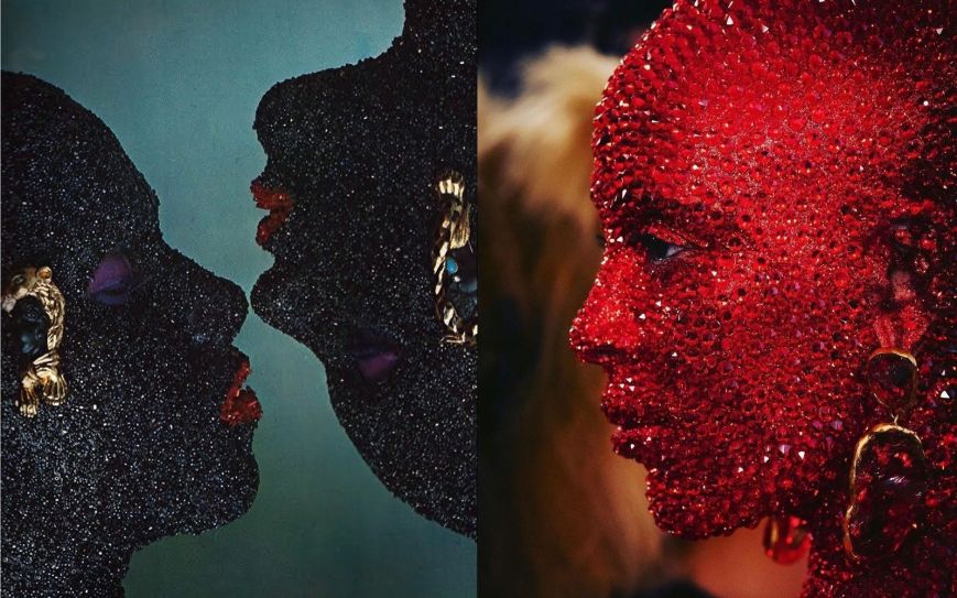30,000 red Swarovski crystals were used to cover the extraterrestrial Doja Cat at PFW.