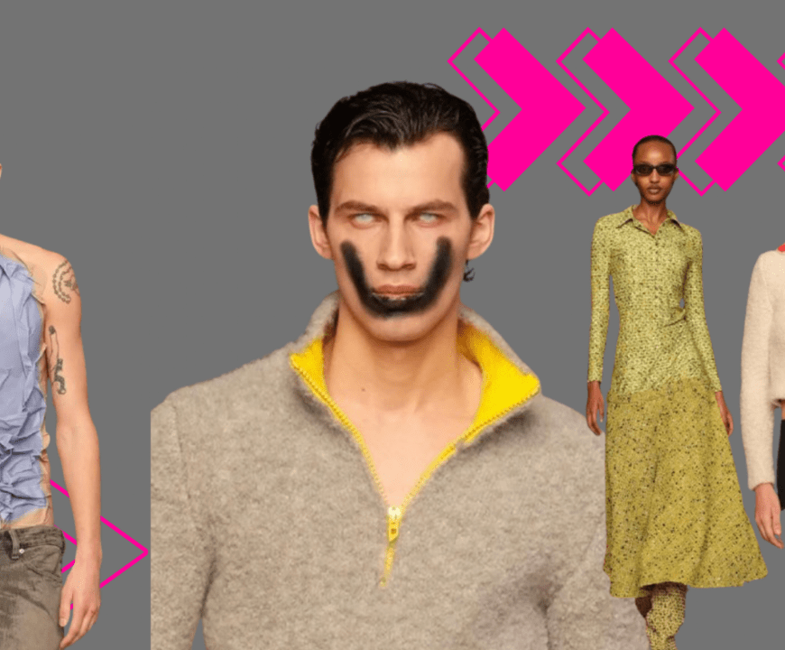 A large arena covered in graffiti, serving as the backdrop for Diesel’s Autumn/Winter 2025-26 fashion show. Models walk the runway wearing bold, deconstructed denim and utility-inspired pieces designed by Glenn Martens. The collection blends street art, craftsmanship, and futuristic aesthetics, embodying Diesel’s signature rebellious spirit.