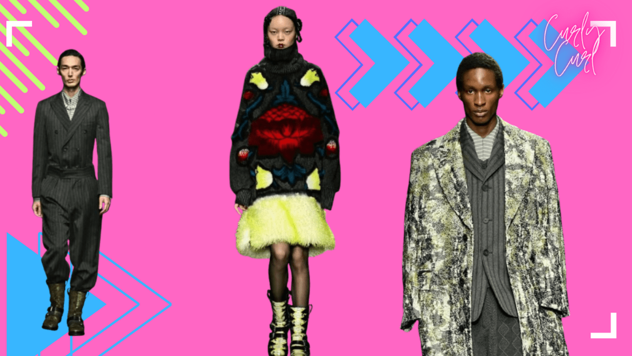 A runway scene from Antonio Marras’ Autumn/Winter 2025-26 collection, where models wear garments inspired by La Bella d’Alghero. Rich textures, bold brushstroke-like patterns, and intricate details reflect the influence of Catalan artist Antoni Tàpies. The collection blends sensuality, storytelling, and art, capturing the essence of a theatrical journey through fashion.