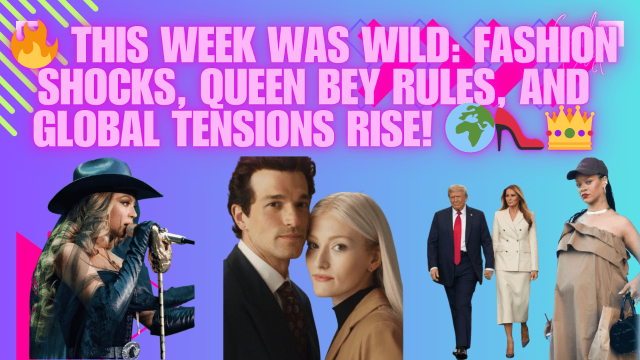 A pop culture and current events roundup covering June 14–22, 2025. Highlights include Bianca Censori’s headline-grabbing streetwear looks in L.A., Beyoncé’s record-breaking London concert series with a powerful tribute to civil rights, Donald Trump’s extravagant military parade on his 79th birthday, national protests against his administration, a tragic political attack in Minnesota, Ryan Murphy’s announcement of American Love Story, and escalating U.S.–Iran tensions following a military strike.”