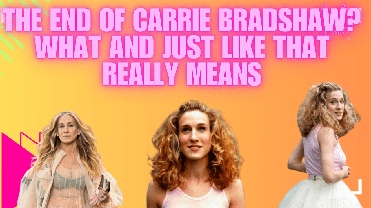 Carrie Bradshaw walking through Manhattan in a stylish outfit, symbolizing the cultural impact of Sex and the City and And Just Like That season 3 ending.