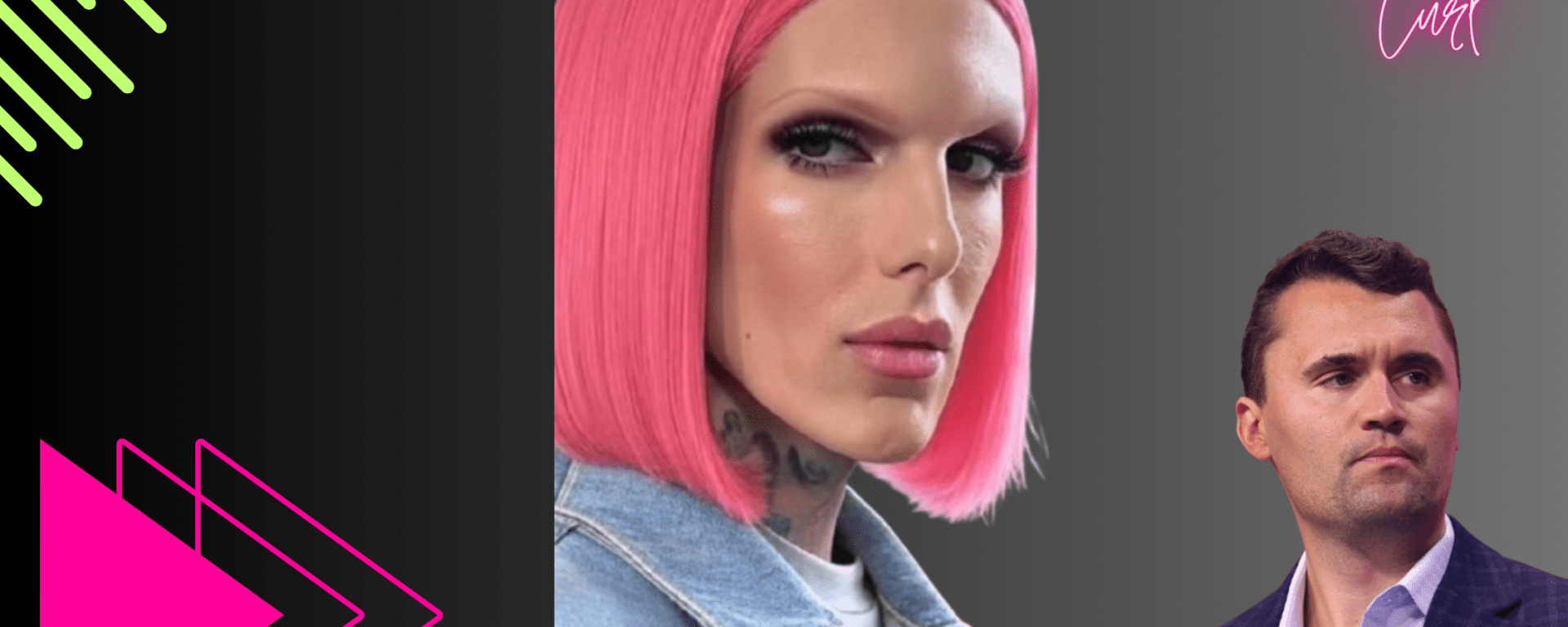 Jeffree Star wearing bold makeup while addressing political and cultural debates