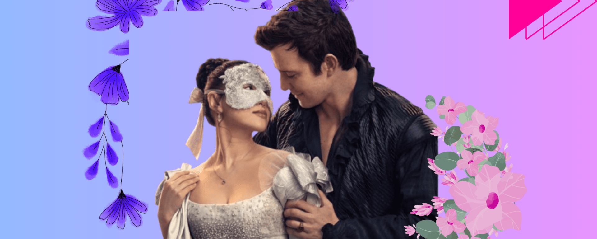 Benedict Bridgerton and Sophie Baek at a masquerade ball in Bridgerton Season 4”