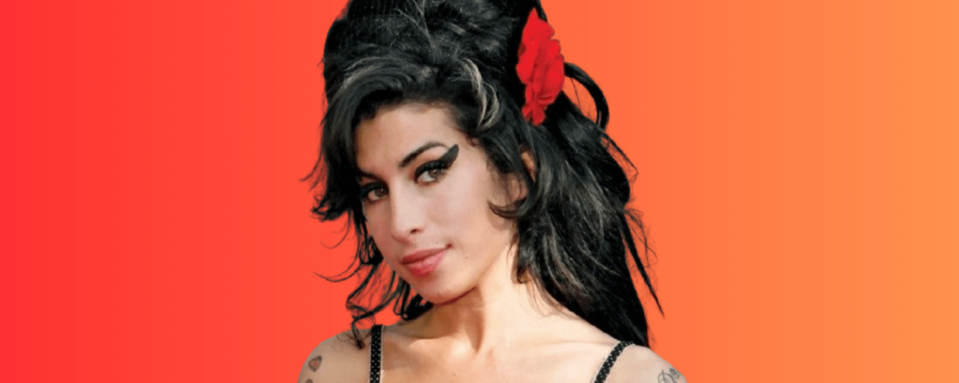 Stylized artwork of Amy Winehouse holding a microphone under a soft spotlight, overlaid with bold, elegant text reading: "Amy Winehouse: The Woman Who Turned Heartbreak Into London's Greatest Love Story."