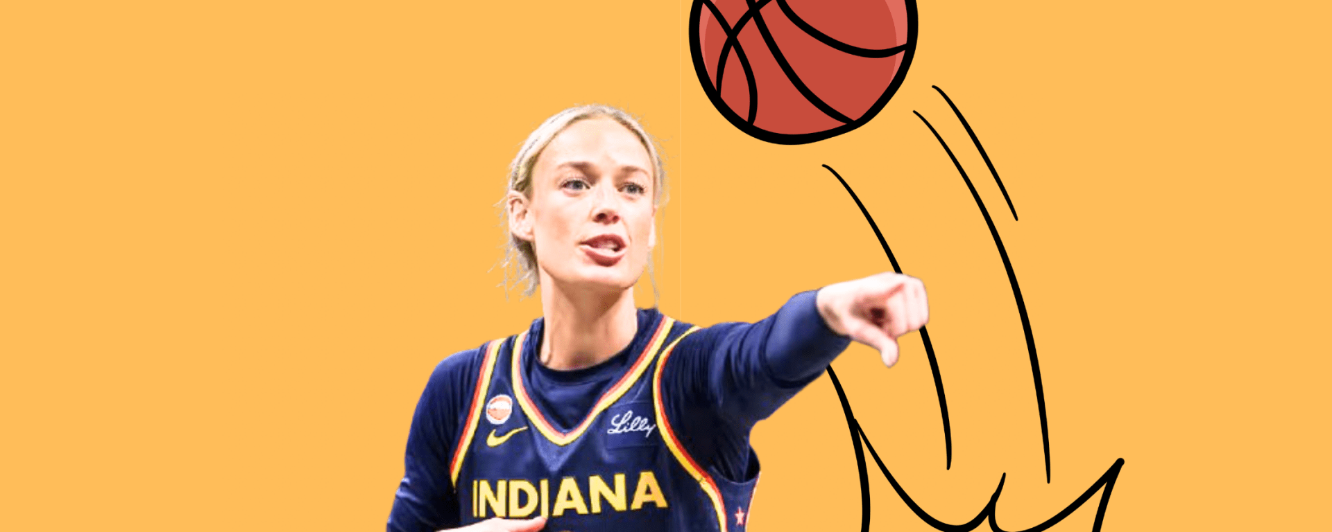 "Phoenix Mercury guard Sophie Cunningham on the basketball court with a high ponytail, looking focused and intense mid-game."