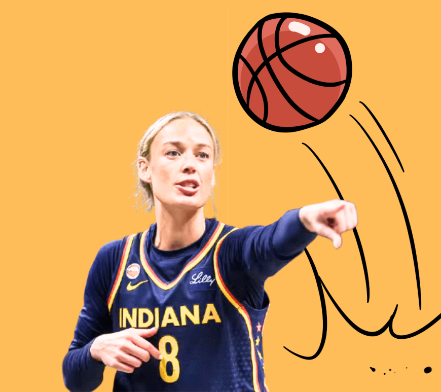 "Phoenix Mercury guard Sophie Cunningham on the basketball court with a high ponytail, looking focused and intense mid-game."