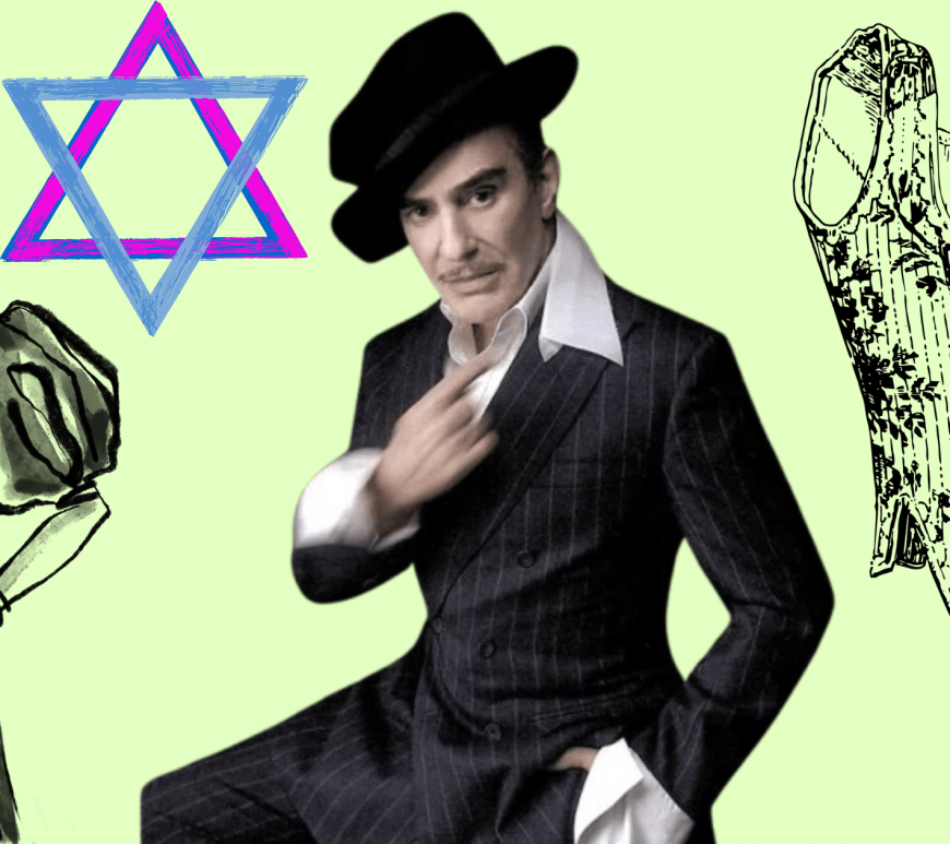John Galliano on a fashion runway during one of his theatrical couture presentations. The image accompanies a blog post about the reported 2027 Met Gala theme “John Galliano: Horizons,” exploring his fashion legacy, controversial 2011 antisemitic and racist scandal, and the debate surrounding the decision to honor him.